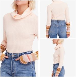 NWT Free People Mixed-Up-Cuff Thermal Top